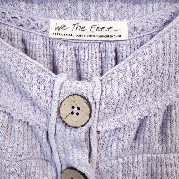 Free People Must Have Henley top in Lilac Womens XS boho hippie - Picture 5 of 15